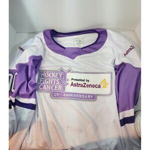 AstraZeneca Hockey Jersey McEvoy Size SR XL /2XL Fights Cancer 25th Anniversary